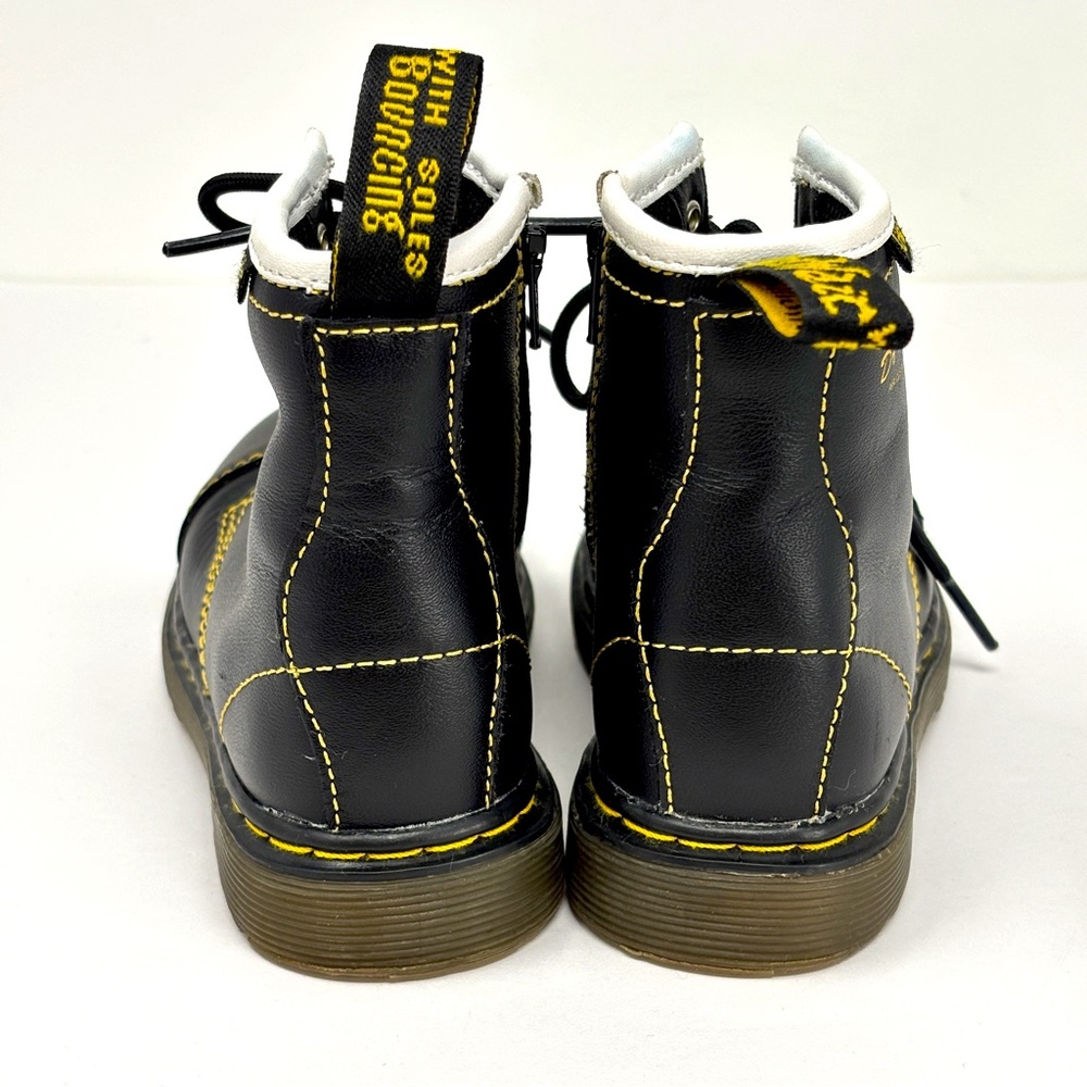DR. MARTENS Black Buster 8-Eye Kids Leather Combat Boots - Picture 6 of 10